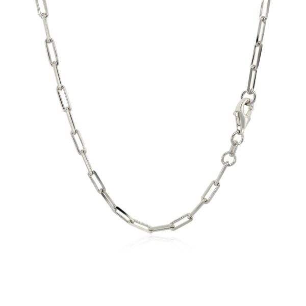 14K White Gold Paperclip Chain (2.50 mm) - alternate view 3