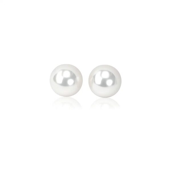 14k Yellow Gold Freshwater Cultured White Pearl Stud Earrings (6mm)