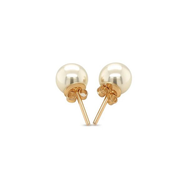 14k Yellow Gold Freshwater Cultured White Pearl Stud Earrings (6mm) - alternate view 3