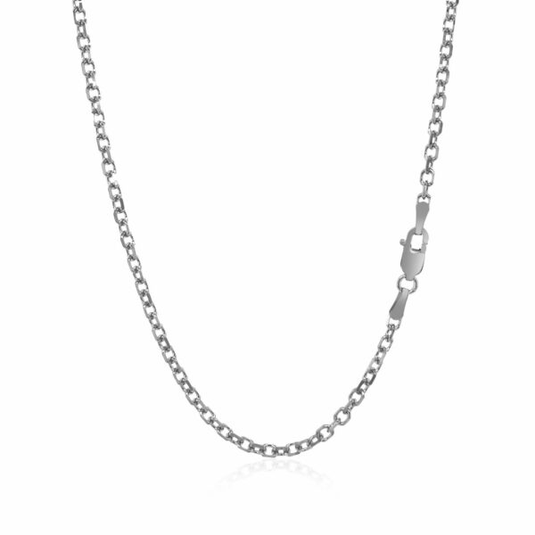 Sterling Silver Rhodium Plated Cable Chain (2.75 mm) - alternate view 3