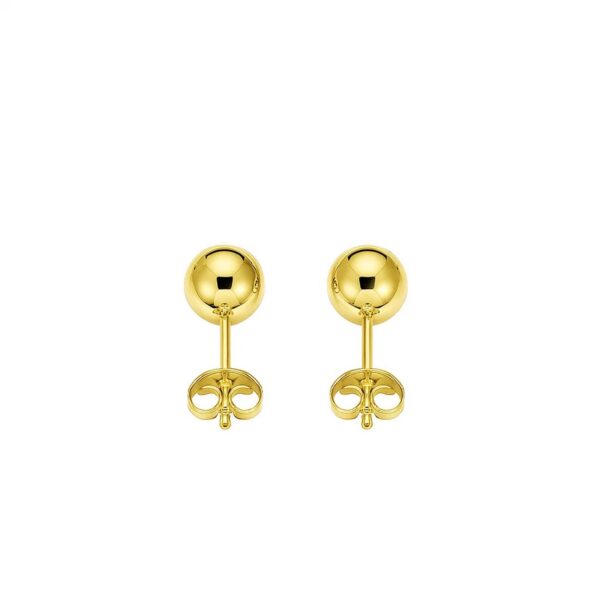 14k Yellow Gold Polished Round Stud Earrings(3mm) - alternate view 2