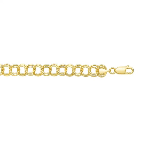 14k Yellow Gold Lite Charm Bracelet (8.00 mm) - alternate view 2