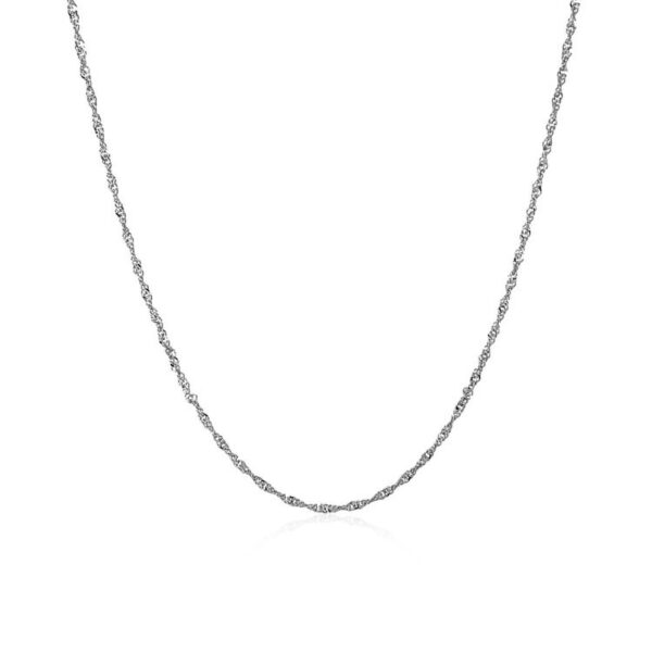 14k White Gold Singapore Chain (1.10 mm) - alternate view 2