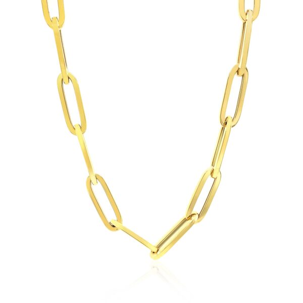 14K Yellow Gold Wide Paperclip Chain (6.1 mm) - alternate view 2