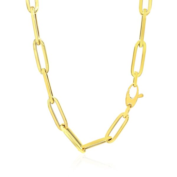 14K Yellow Gold Wide Paperclip Chain (6.1 mm) - alternate view 3