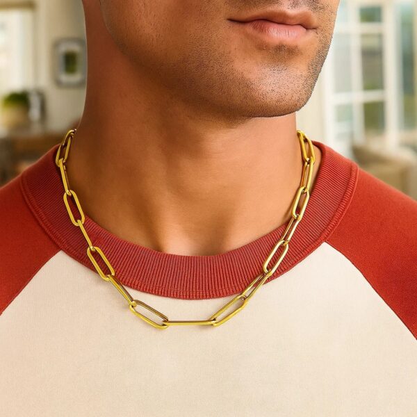 14K Yellow Gold Wide Paperclip Chain (6.1 mm) - alternate view 5