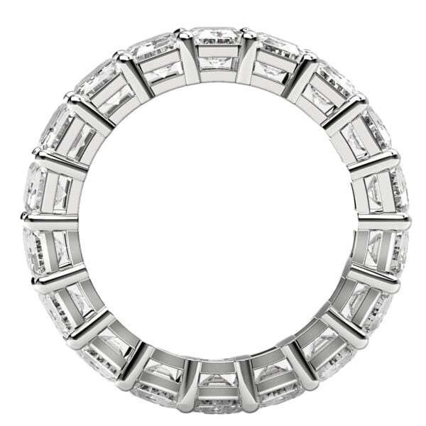 Emerald Cut Lab Grown Diamond Eternity Ring in 14k White Gold (8 cttw FG/VS2) - F-G - alternate view 3
