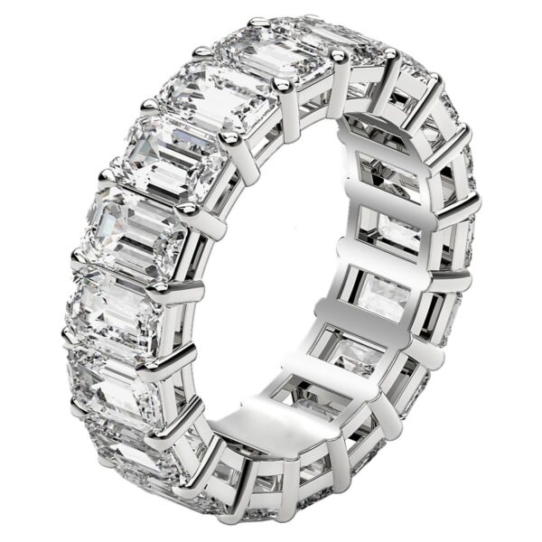 Emerald Cut Lab Grown Diamond Eternity Ring in 14k White Gold (8 cttw FG/VS2) - F-G - alternate view 4