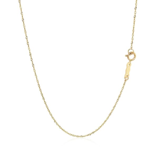 14k Yellow Gold Singapore Chain 0.81 mm - alternate view 3