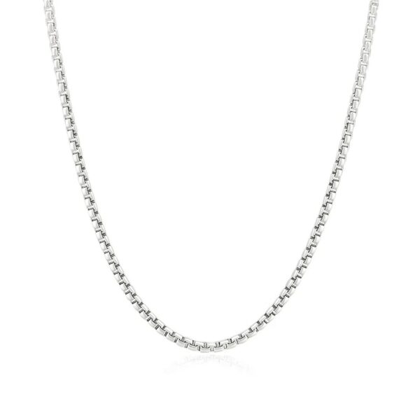 14k White Gold Round Box Chain (1.8 mm) - alternate view 2