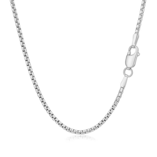14k White Gold Round Box Chain (1.8 mm) - alternate view 3