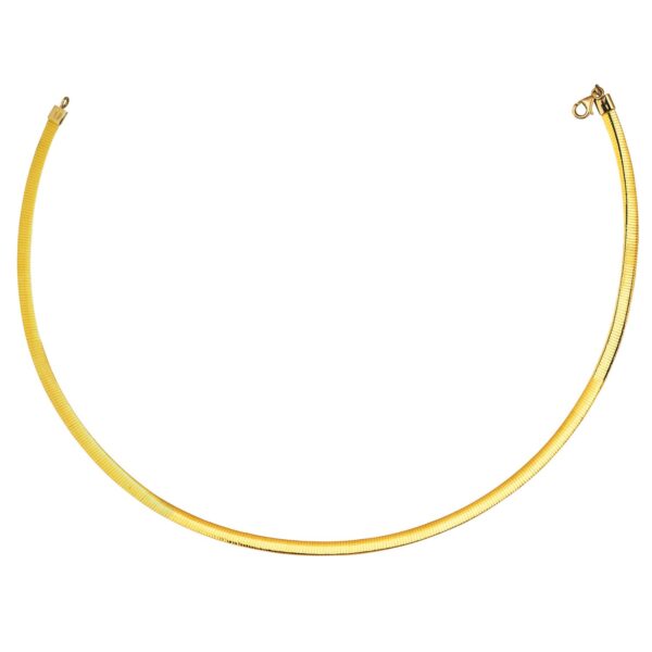 14K Yellow Gold And Silver Reversible Omega Chain Necklace (4.00 mm) - Yellow Gold & Sterling Silver