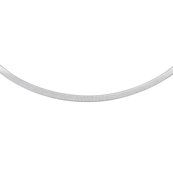 14K Yellow Gold And Silver Reversible Omega Chain Necklace (4.00 mm) - Yellow Gold &amp; Sterling Silver - alternate view 2