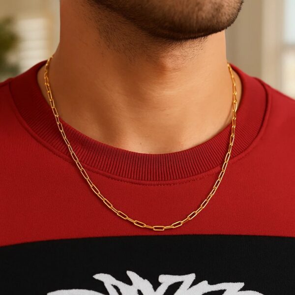Sterling Silver Gold Plated Paperclip Chain (2.50 mm) - alternate view 5