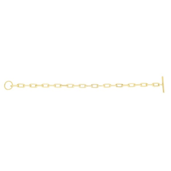 14K Yellow Gold Paperclip Toggle Link Necklace - alternate view 2