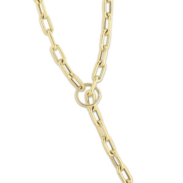 14K Yellow Gold Paperclip Toggle Link Necklace - alternate view 3