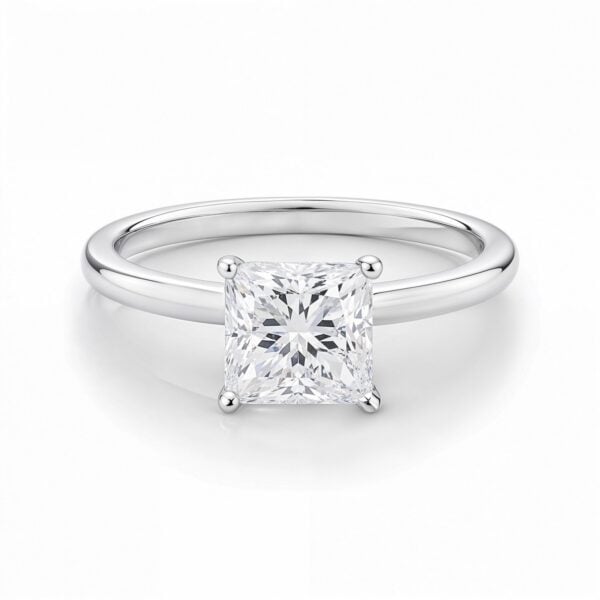 1 Carat Princess Lab Grown IGI G/VS1 Diamond Solitaire Ring in 14K White Gold - alternate view 3