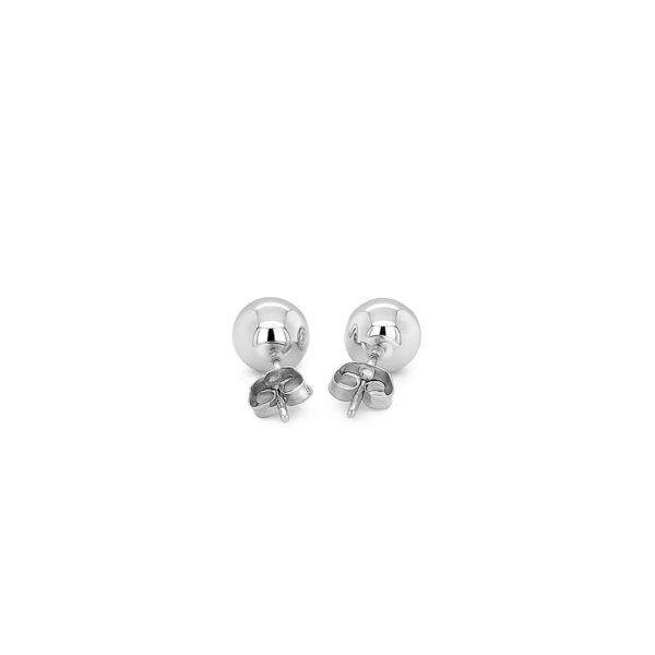 14k White Gold Classic Round Stud Earrings (6mm) - alternate view 3