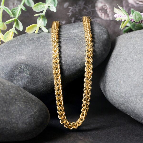 14K Yellow Gold Square Franco Chain (5.30 mm) - alternate view 4