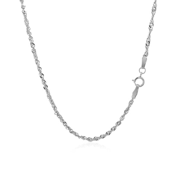 14k White Gold Singapore Chain (1.80 mm) - alternate view 3