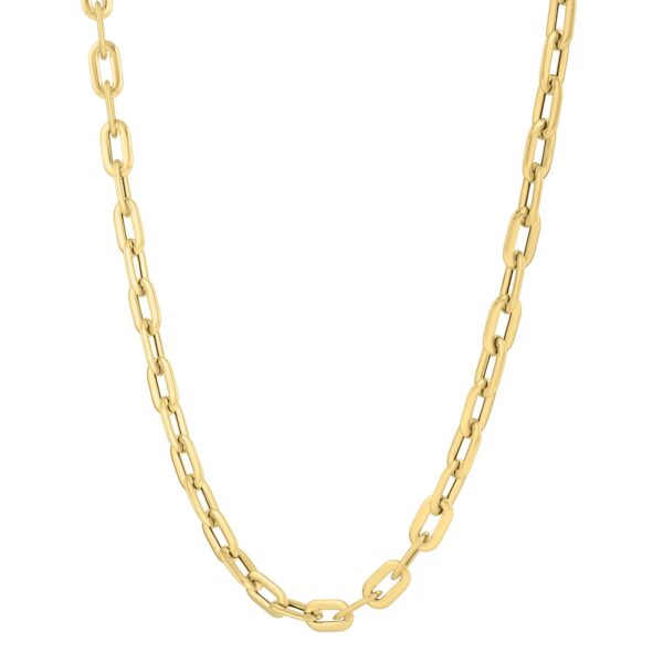 Oval Domed Paperclip Necklace in 14K Yellow Gold (5.30 mm)