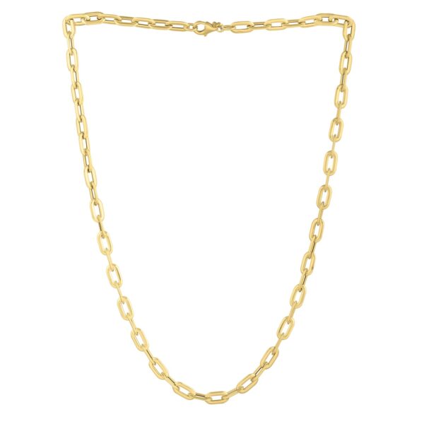 Oval Domed Paperclip Necklace in 14K Yellow Gold (5.30 mm) - alternate view 2