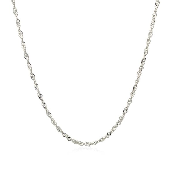 14k White Gold Singapore Chain (1.30 mm) - alternate view 2