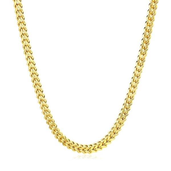 14k Yellow Gold Square Franco Chain (4.40 mm) - alternate view 2