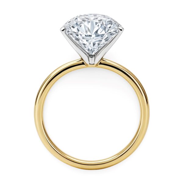 5 Carat Round Lab Grown IGI G/VS1 Diamond Solitaire Ring in 10K Yellow Gold - alternate view 4