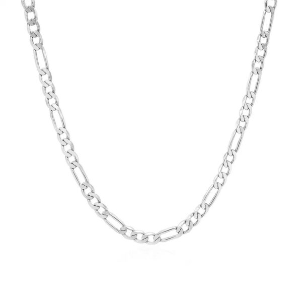 14k White Gold Solid Figaro Chain (3.00 mm) - alternate view 2