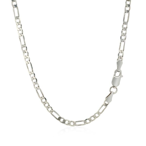 14k White Gold Solid Figaro Chain (3.00 mm) - alternate view 3