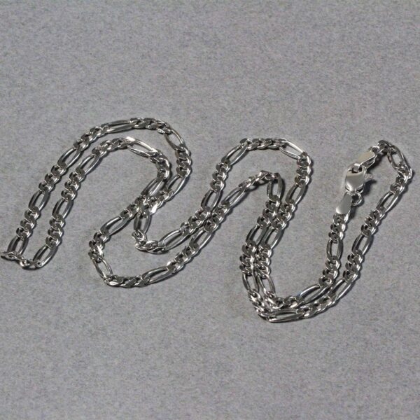 14k White Gold Solid Figaro Chain (3.00 mm) - alternate view 5