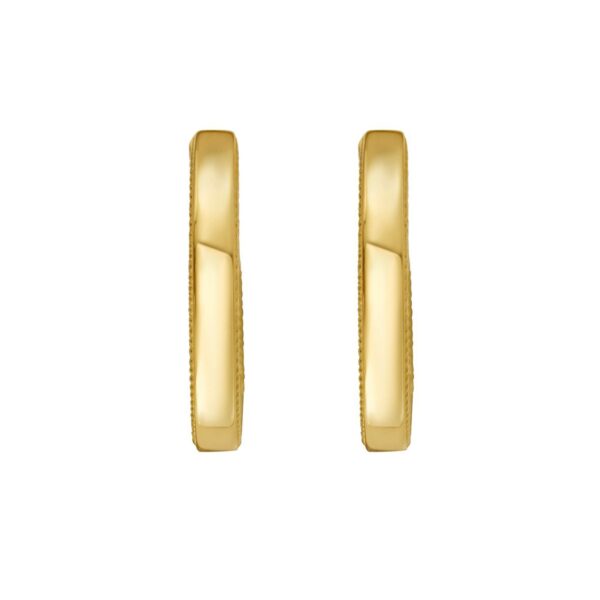 14K Yellow Gold Mini Beaded Round Huggie Earrings - alternate view 3