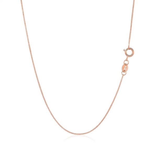 14k Rose Gold Classic Box Chain 0.60 mm - alternate view 3
