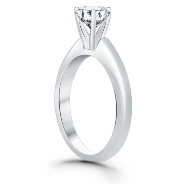 14k White Gold Solitaire Cathedral Engagement Ring - alternate view 3