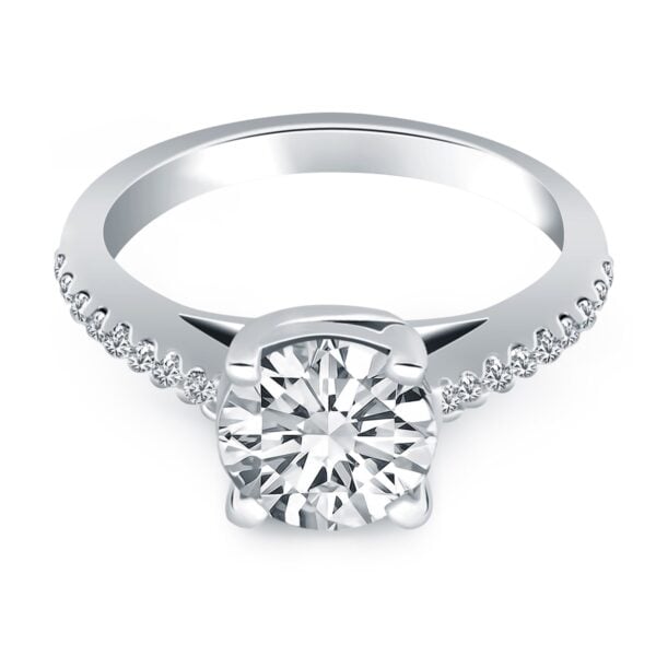 14k White Gold Trellis Diamond Engagement Ring - alternate view 2