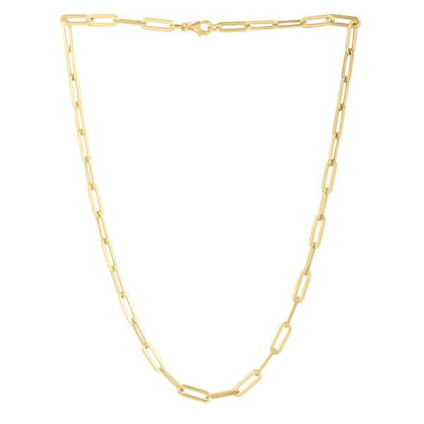 Long Domed Paperclip Necklace in 14K Yellow Gold (4.80 mm) - alternate view 2