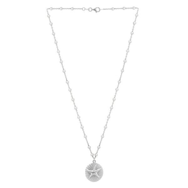 Sterling Silver Rhodium Plated Starfish Medallion Necklace - alternate view 2