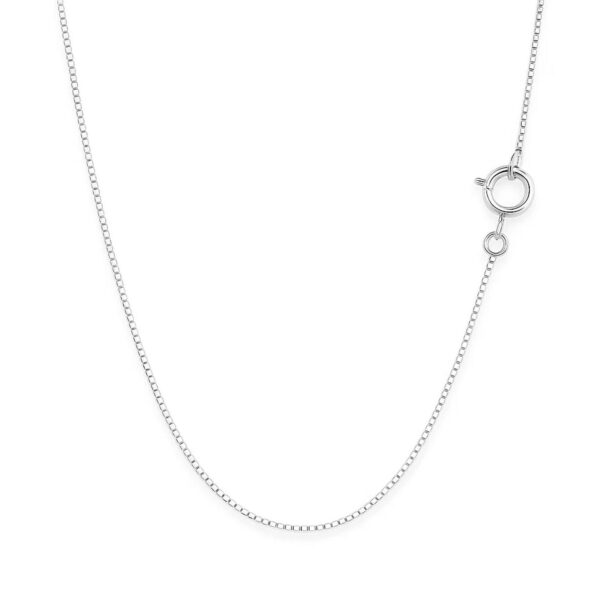 14k White Gold Classic Box Chain (0.45 mm) - alternate view 3