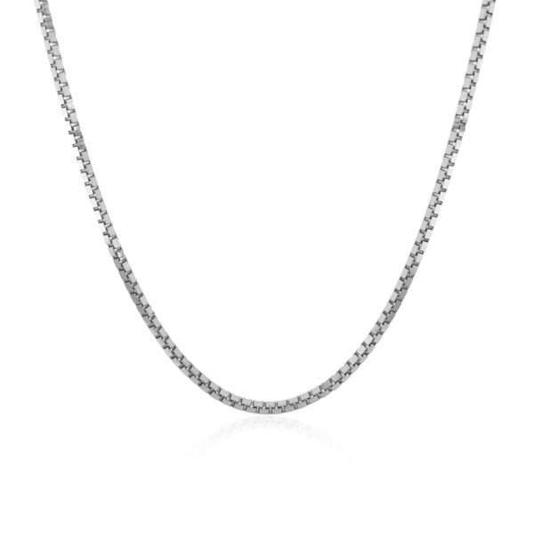 14k White Gold Classic Box Chain (1.4 mm) - alternate view 2