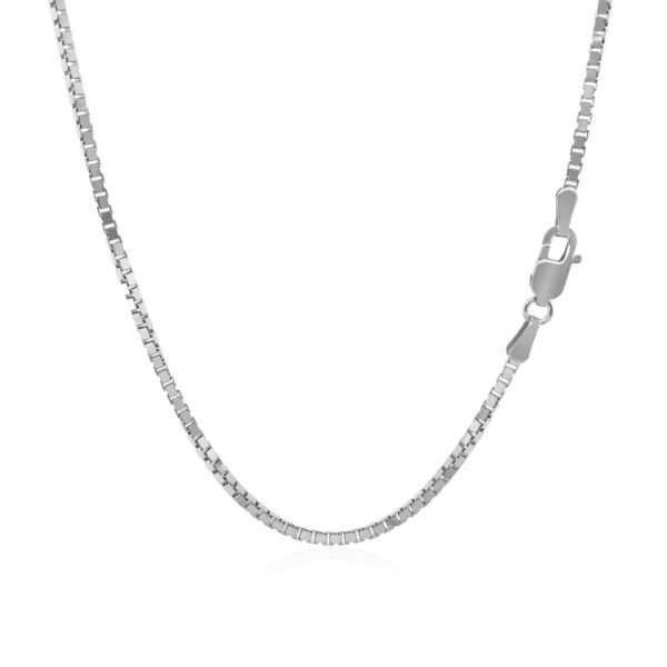 14k White Gold Classic Box Chain (1.4 mm) - alternate view 3