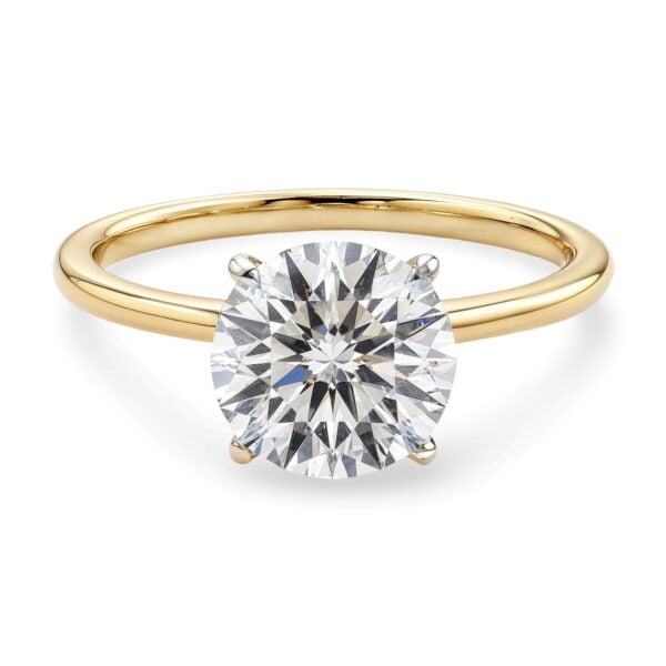 1 1/2 Carat Round Lab Grown IGI G/VS1 Diamond Solitaire Ring in 10K Yellow Gold - alternate view 3