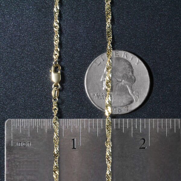 14k Yellow Gold Singapore Chain (2.10 mm) - alternate view 5