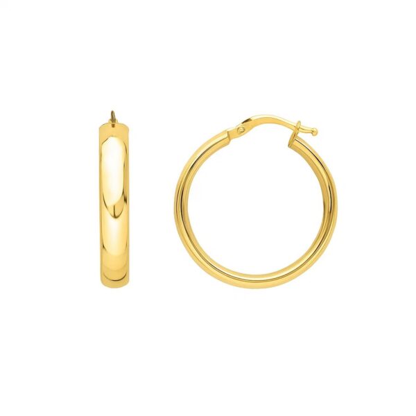 Small Wedding Hoops in 14K Yellow Gold - alternate view 2