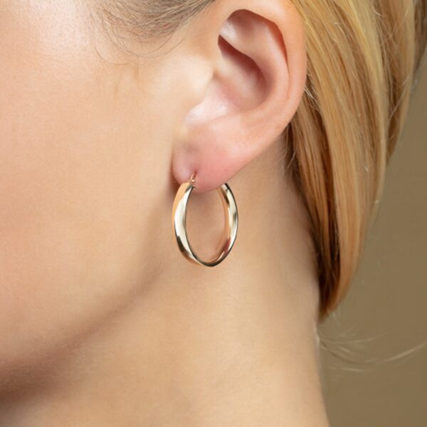 Small Wedding Hoops in 14K Yellow Gold - alternate view 3
