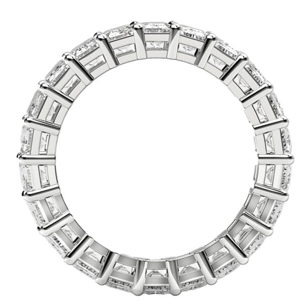 Emerald Cut Lab Grown Diamond Eternity Ring in 14k White Gold (5 cttw FG/VS2) - F-G - alternate view 3