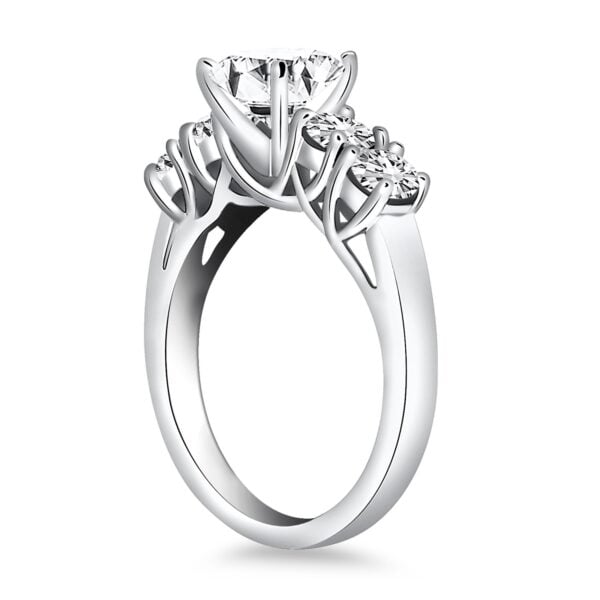 14k White Gold Five Stone Diamond Trellis Engagement Ring - alternate view 2