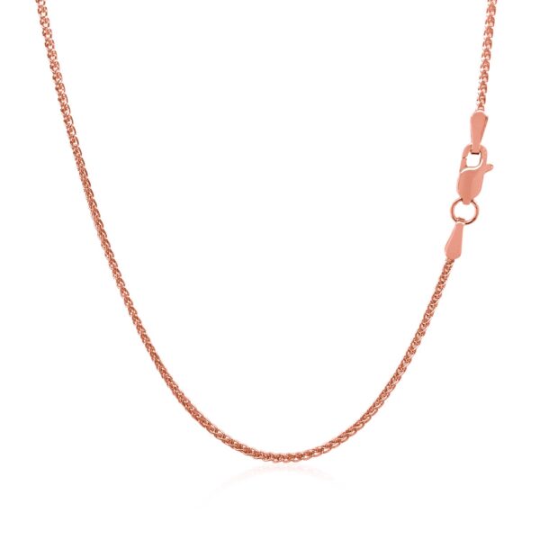 14k Rose Gold Diamond Cut Round Wheat Chain (1.20 mm) - alternate view 3