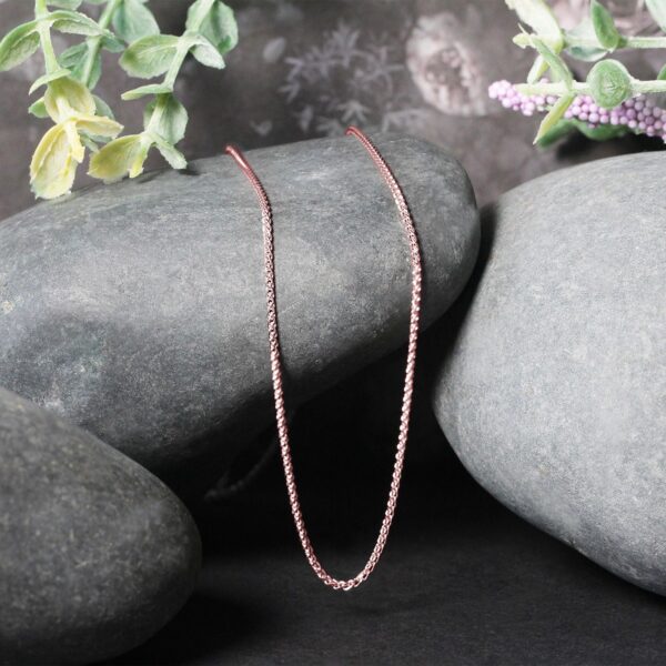 14k Rose Gold Diamond Cut Round Wheat Chain (1.20 mm) - alternate view 4