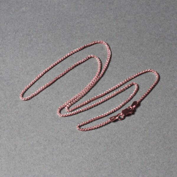 14k Rose Gold Diamond Cut Round Wheat Chain (1.20 mm) - alternate view 5
